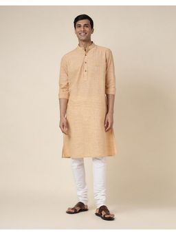 Fabindia - Cotton Woven Long Beige Kurta