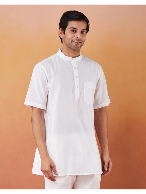 Fabindia Cotton Short White Kurta