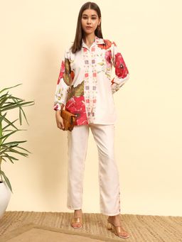 SEPHANI - White Floral Nightsuit Set