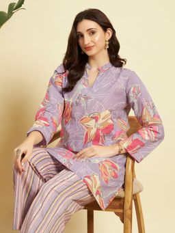 SEPHANI - Purple Floral Nightsuit Set
