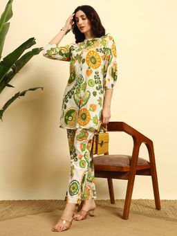 SEPHANI - Green Floral Nightsuit Set