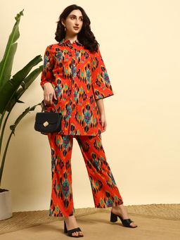 SEPHANI - Orange Printed Nightsuit Set