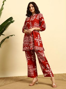 SEPHANI - Red Printed Nightsuit Set