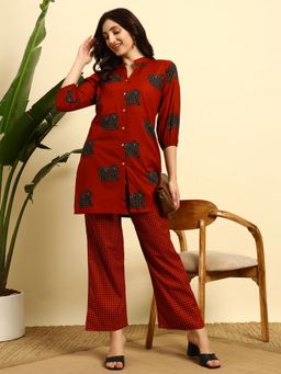 SEPHANI - Red Printed Nightsuit Set