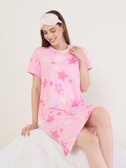 Sweet Dreams - Womens Printed Short Night Dress