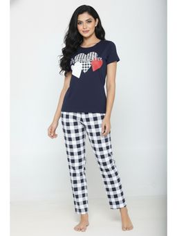 Zivame - Knit Cotton Pyjama Set - Blackiris1
