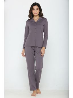 Zivame - Knit Cotton Pyjama Set - Volcanicgla