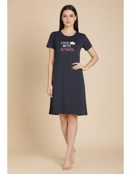 Zivame - Knit Cotton Knee Length Nightdress - Folkstone Grey