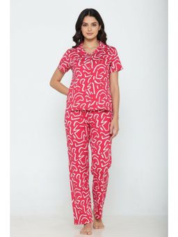 Zivame - Knit Cotton Pyjama Set - Mars Red