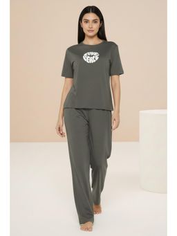 Zivame - Knit Cotton Loungewear Set - Forestnight