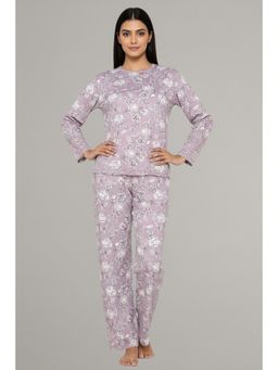 Zivame - Knit Poly Pyjama Set - Raisin