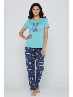 Zivame - Farm Lore Knit Cotton Pyjama Set - Set Sail