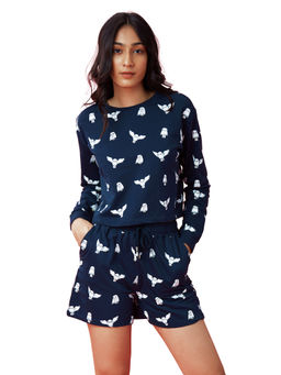 The Souled Store - Navy Blue Harry Potter Hedwig Pattern Co-ord (Set of 2)