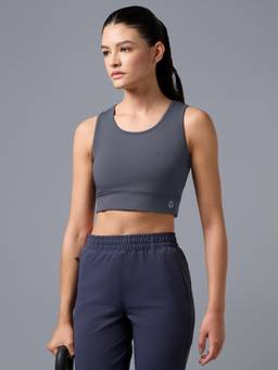 Technosport - Womens Grey Slim Fit Elasto Plus Workout Support Sports Bra