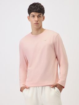 Nobero - Men Cotton Full Sleeves T-Shirt Pink