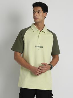 Nobero - Men Oversized Polo T-Shirts Green