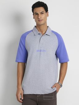 Nobero - Men Oversized Polo T-Shirts Grey