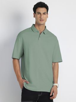Nobero - Men Oversized Polo T-Shirts Green