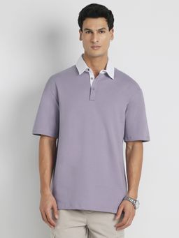 Nobero - Men Oversized Polo T-Shirts Lavender