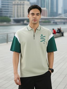 Nobero - Men Oversized Polo Cotton T-Shirts Green
