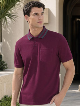 Nobero - Men Regular Polo T-Shirts Purple
