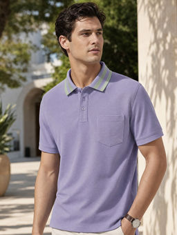 Nobero - Men Regular Polo T-Shirts Purple