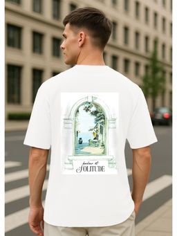 Nobero - Men Oversized Graphic Printed T-Shirt White