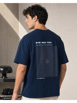 Nobero - Men Premium Oversized Cotton T-Shirt Blue