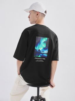 Nobero - Men Premium Oversized Cotton T-Shirt Black