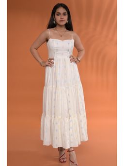 Tanoti - Leher Long Tiered White Dress