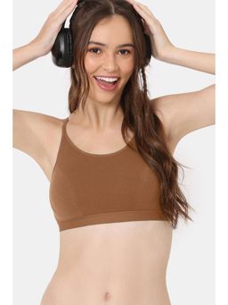 Zivame - Rosaline Double Layered Non Wired Full Coverage Bralette - Argan Oil