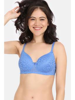 Zivame - Rosaline Padded Non Wired 3/4Th Coverage Lace Bra - Regetta