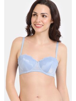 Zivame - Shimmer Wave Padded Wired 3/4Th Coverage Lace Bra - Blue