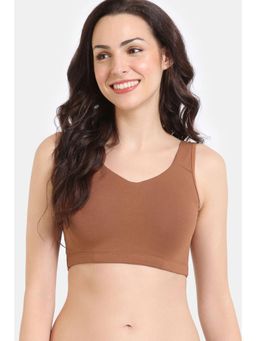 Zivame - Double Layered Non Wired Full Coverage Bralette Bra - Argan Oil