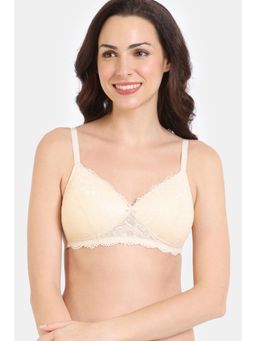 Zivame - Dreamcatcher Padded Non Wired Medium Coverage Lace Bra - Ecru
