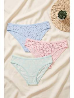Zivame - Multi-Color Low Rise Full Coverage Bikini Panties (Pack of 3)