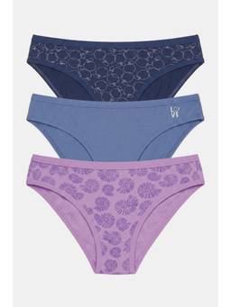 Zivame - Multi-Color Regular Rise Full Coverage Bikini Panties (Pack of 3)