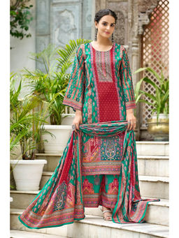 Autumnlane - Morni Fern Green Floral Printed Kurta with Palazzo and Dupatta