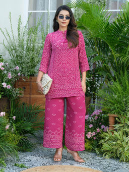 Autumnlane - Palash Pink Bandhani Printed Co-Ord Set