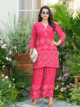 Autumnlane - Palash Tint Pink Bandhani Printed Co-Ord Set