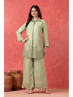 Autumnlane - Sabhya Slate Green Embroidered Work Co-Ord Set