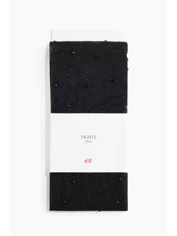 H&M - Women Black Rhinestone-embellished tights