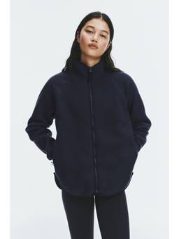 H&M - Women Navy Blue Teddy Sports Jacket
