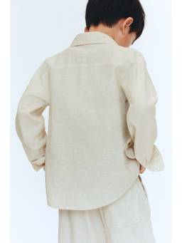 H&M - Boys Beige Linen-Blend Shirt