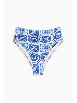 H&M - Women Blue High Waist Cheeky Bikini Bottoms