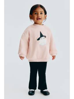 H&M - Girls Peach Printed Sweatshirt