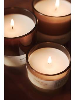 H&M - Beige Scented candle in glass holder