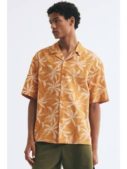 H&M - Men Orange Relaxed Fit Cotton Resort Shirt