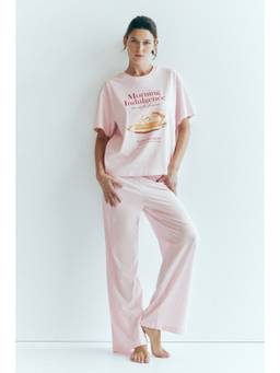 H&M - Women Pink Printed Cotton Pyjamas