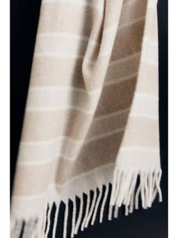 H&M - Beige Fringed wool-blend blanket